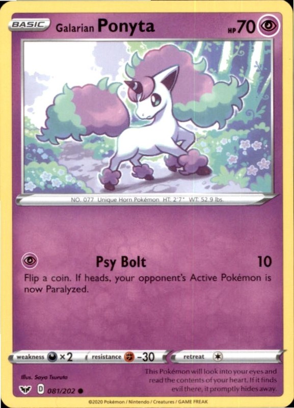 Galarian Ponyta 081/202 Common Sword & Shield Pokemon Near Mint