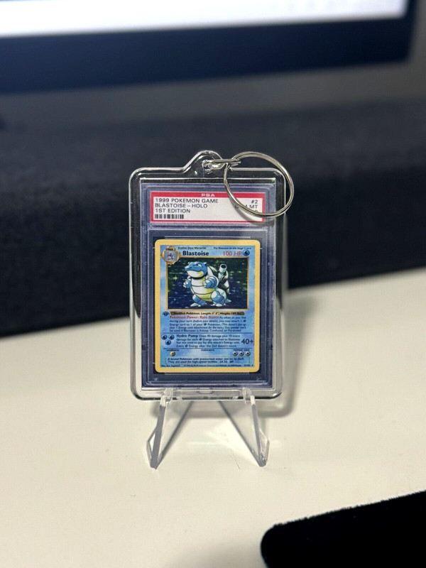 Mini Gift Keychain 2×3 1999 Pokemon Blastoise 1st Edition GEM MINT 10 🔥