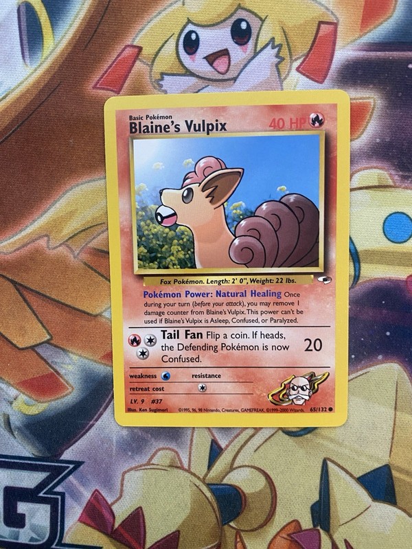 Blaine’s VULPIX 65/132 – COMMON – Gym Heroes – VINTAGE WOTC POKEMON CARD – NM