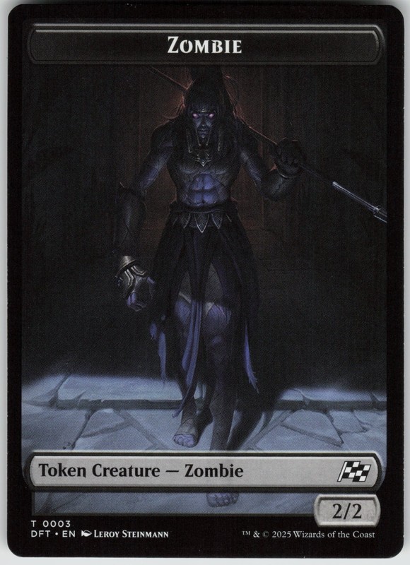 Zombie Decayed Zombie 0007-0003 Double Sided Token Creature DRC MTG NM gallery