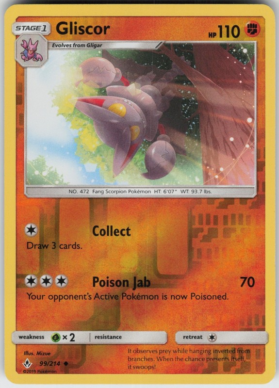 PO-04 Reverse Holo Gliscor 99/214 Uncommon SM – Unbroken Bonds