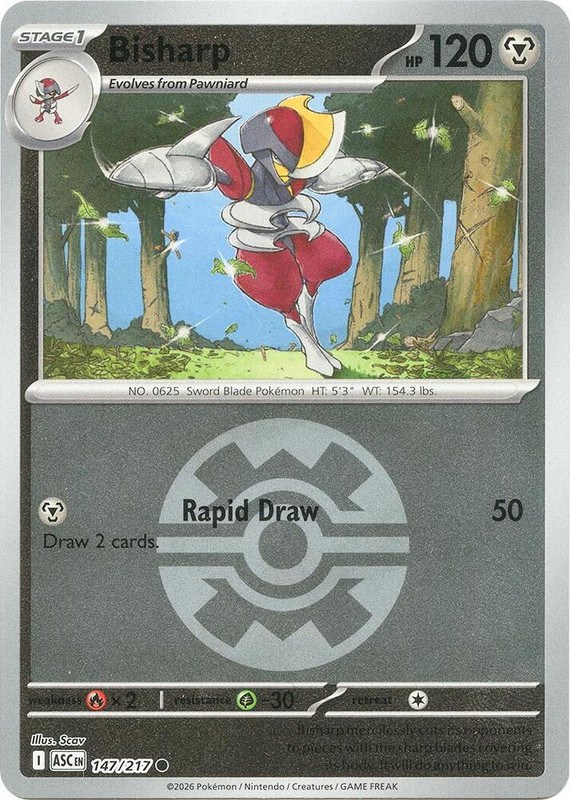 Bisharp | 147/217 | Quick Ball Reverse Holo | Pokemon Ascended Heroes
