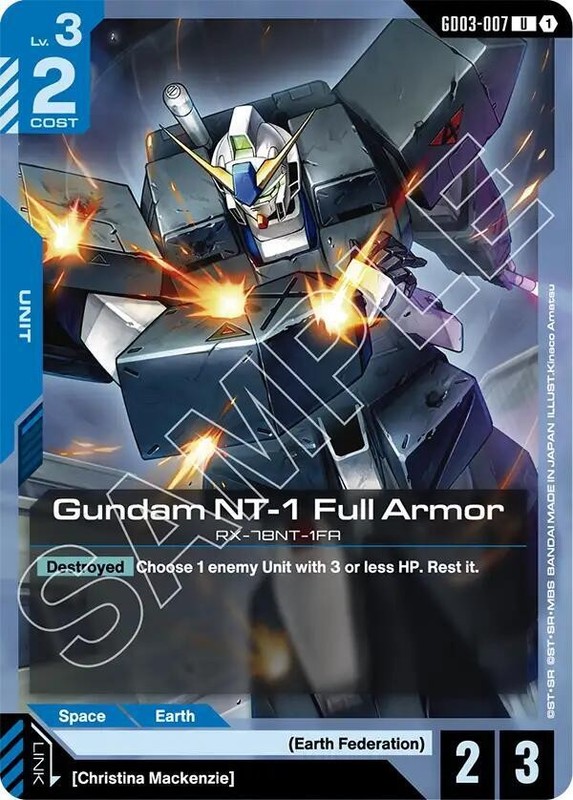 Gundam NT-1 Full Armor GD03-007 English Uncommon Steel Requiem Gundam Card Game
