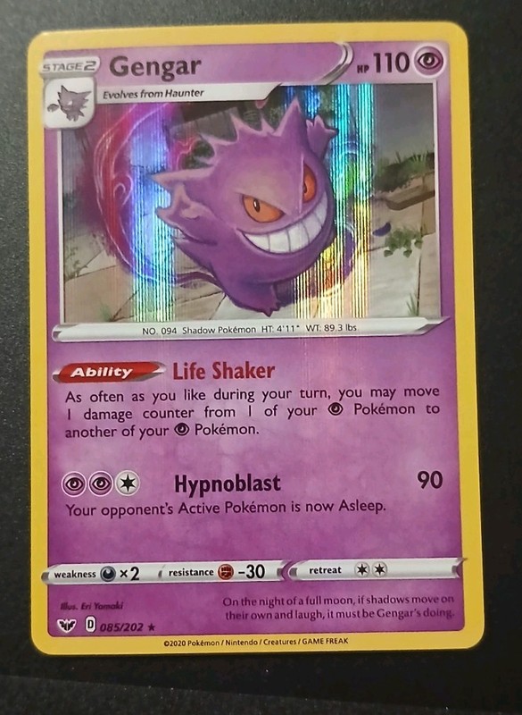Pokémon TCG NearMint Gengar 085/202 Swsh01 Holo Rare Eng 2020