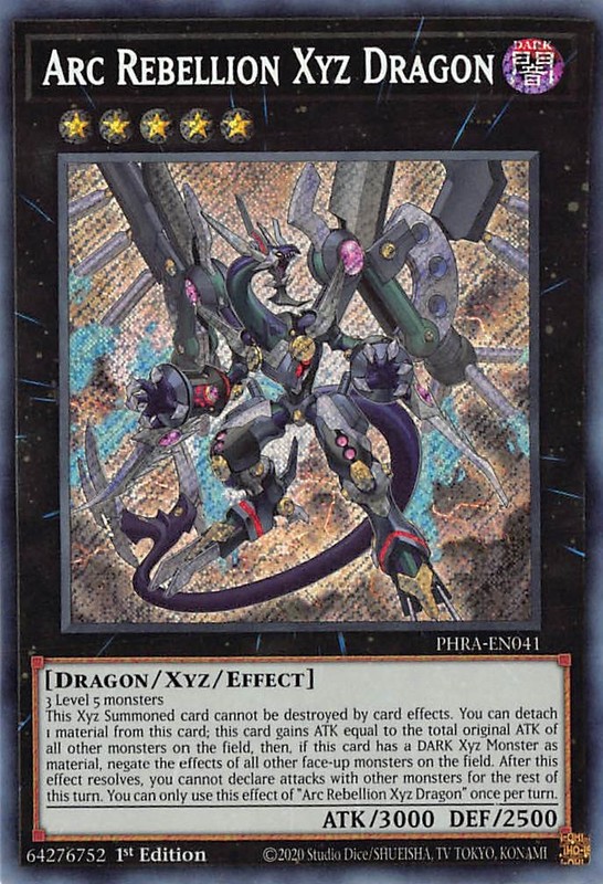 Phantom Rage Secret Rare LP PHRA-EN041 Arc Rebellion Xyz Dragon