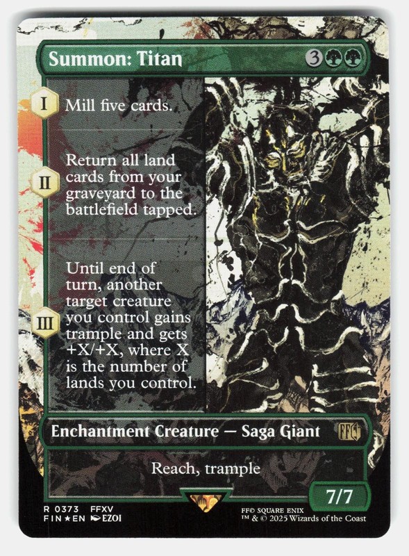 SUMMON: TITAN (BORDERLESS) 373 FOIL – Magic: The Gathering – 2025 EZOI NM/M