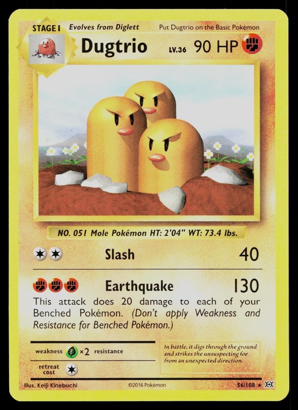 DUGTRIO 56/108 RARE EVOLUTIONS POKEMON LP