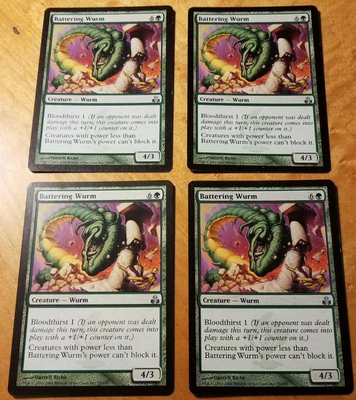 4 Battering Wurm – Magic the Gathering MTG Guildpact x4 4x Playset