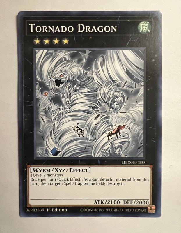 Yu-Gi-Oh! Tornado Dragon English TCG Common 1st Edition LED8-EN055 NM