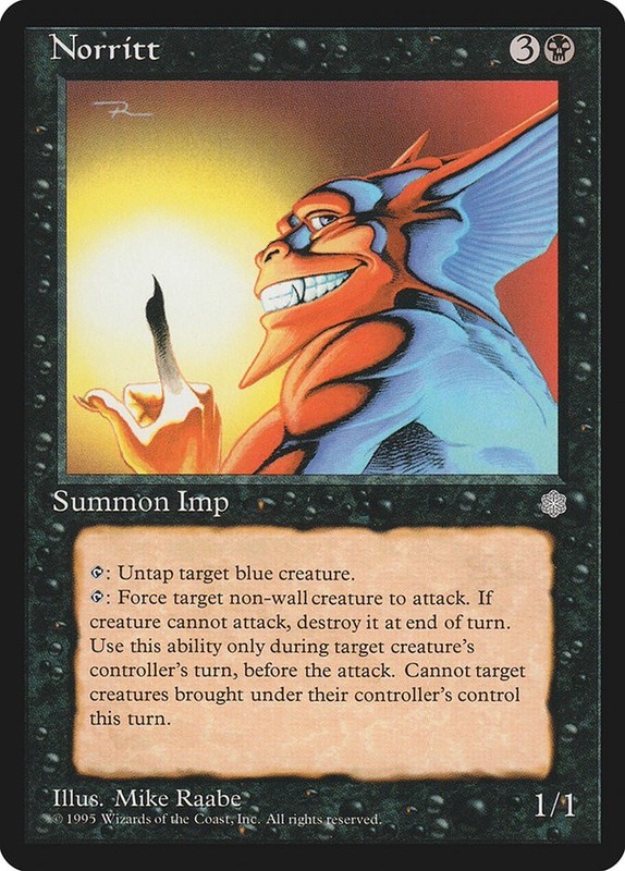 Norritt 155 ICE Age MTG Vintage 1995 Raabe Imp Creature Common Black NM