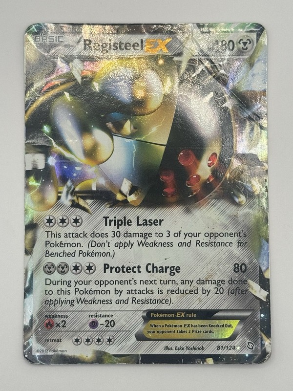 Registeel EX 81/124 Dragons Exalted Holo Rare Pokemon Card HP