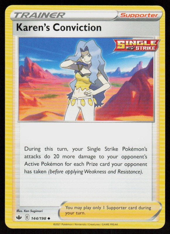 Karen’s Conviction 144/198 Uncommon Chilling Reign Pokemon Near Mint