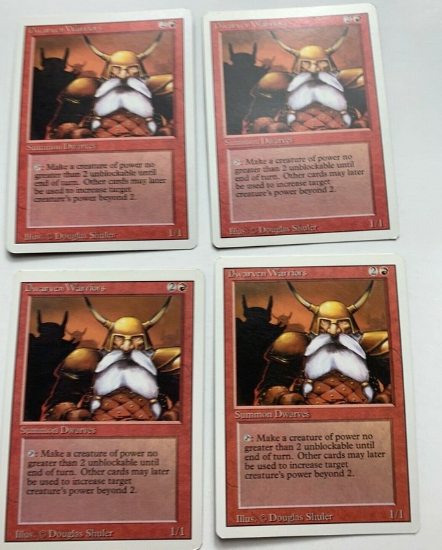 4x Playset DWARVEN WARRIORS MTG Revised Magic the Gathering Cards