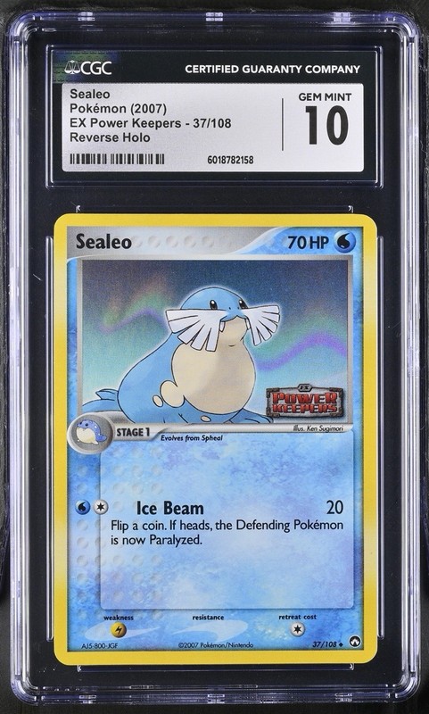 Sealeo 37/108 Reverse Holo Stamped EX Power Keepers 2007 CGC Gem Mint 10 POP 10!
