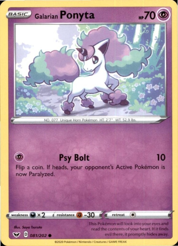 Galarian Ponyta 081/202 Common Sword & Shield Pokemon Near Mint