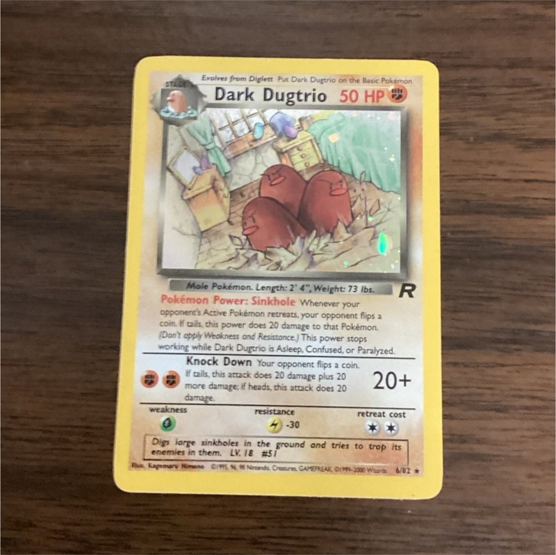 Dark Dugtrio 23/82 Team Rocket 1st Edition Rare 50 HP Pokémon TCG English