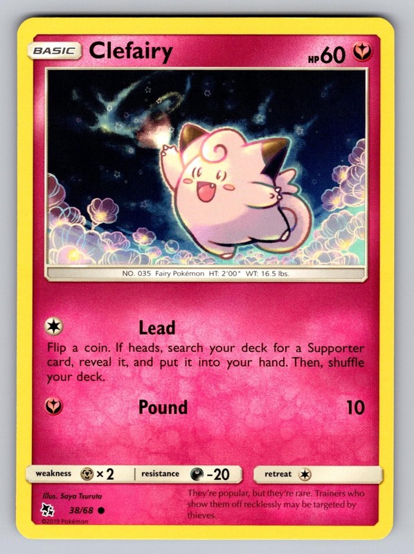 Clefairy 38/68 Common Hidden Fates Pokemon Lightly Played