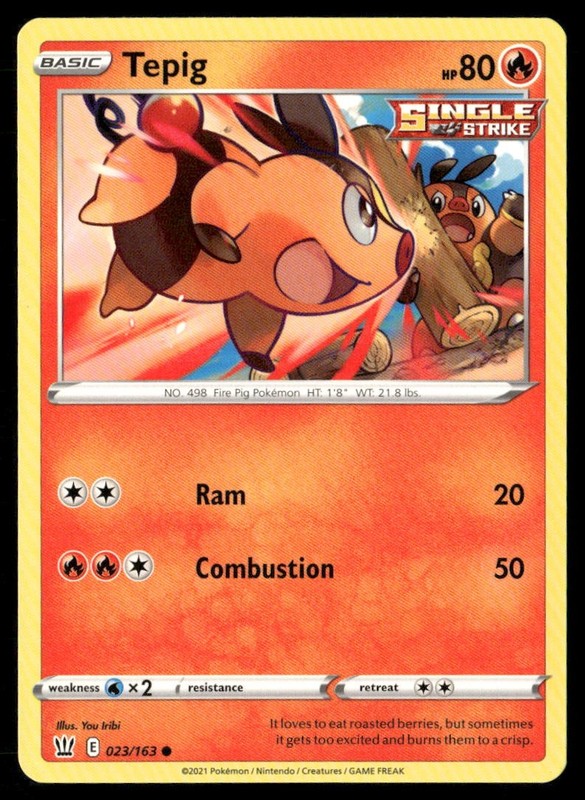Tepig Battle Styles 023/163 Common Pokemon Near Mint