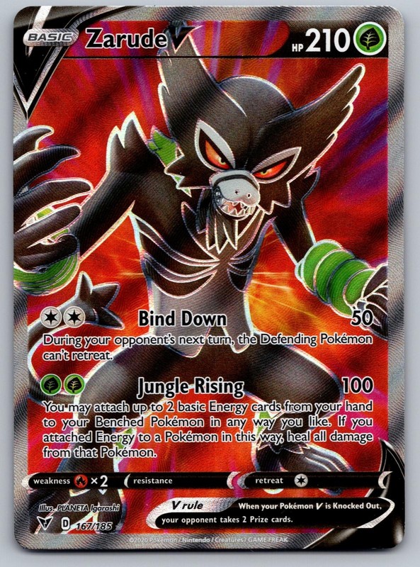 Zarude V 167/185 Ultra Rare Vivid Voltage Pokemon Near Mint