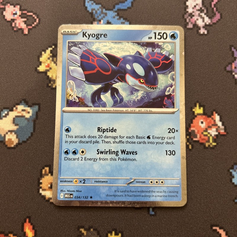 Kyogre 034/132 Cosmos Holo NM -Pokemon Card- Mega Evolutions Promo (2z)