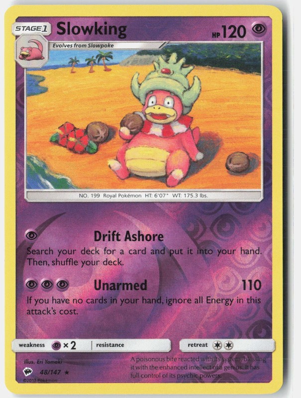 Slowking 48/147 Rare Burning Shadows Pokemon Reverse Holo Lightly Played