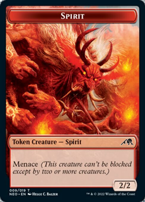 MTG Kamigawa Neon Dynasty Token Spirit #009 PLAYSET 4x x4