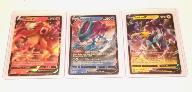 Suicune V 031 Raikou V 048 Entei V 022 Evolving Skies Brilliant Stars Pokemon