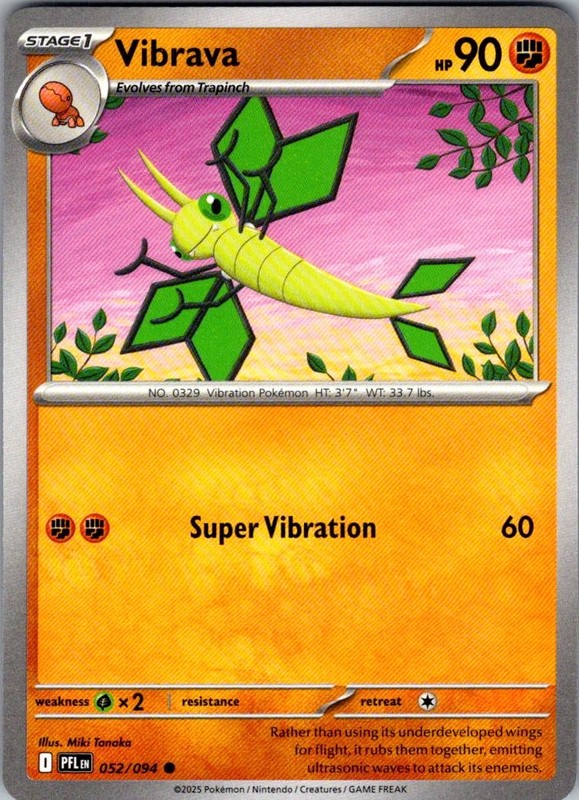 Vibrava Phantasmal Flames 052/094 Common Pokemon Near Mint
