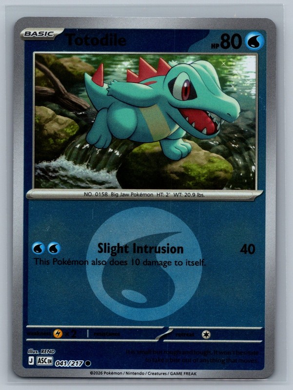 Pokemon TCG Totodile (Energy Symbol Pattern) #041/217 Reverse Holo Foil CCG