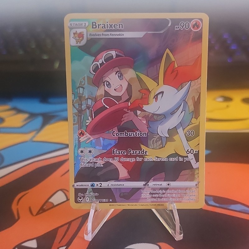 Braixen TG01/TG30 SWSH12 Silver Tempest Trainer Gallery Holo Full Art UR