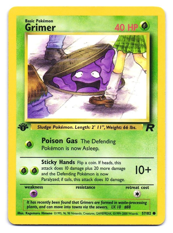 Grimer 57/82 Common Team Rocket Pokemon 1st Edition LP