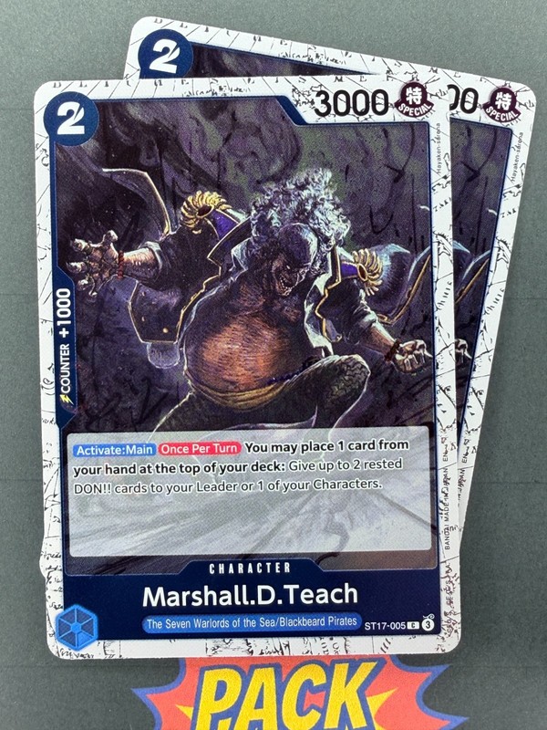 (2x) Copies Marshall D. Teach Pirate Foil ST17-005 PRB02 English One Piece
