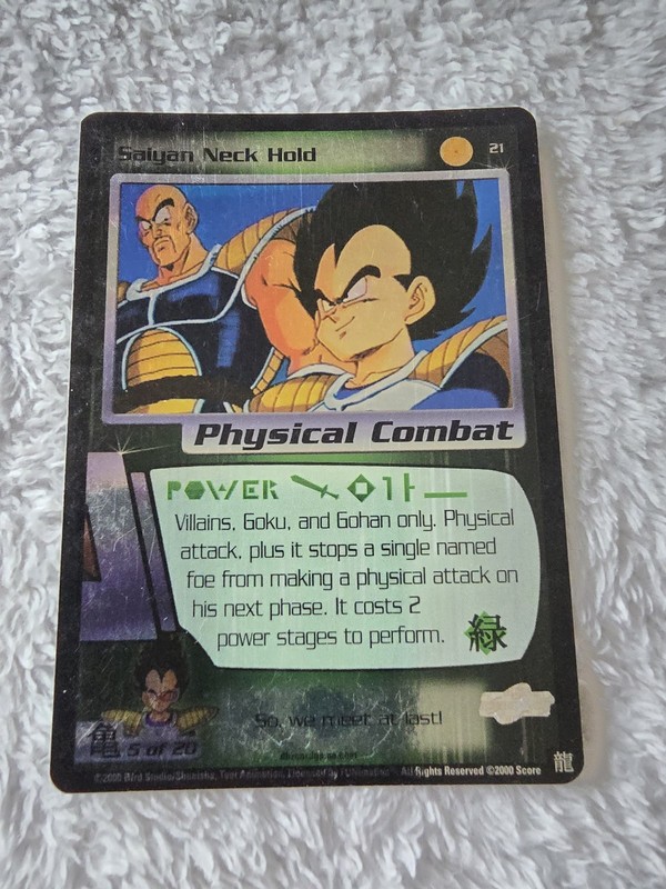 DBZ Dragon Ball Z FOIL Saiyan Neck Hold 21 CCG Limited Saiyan Saga MP Score