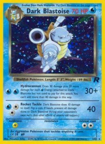 Moderately Played, German Pokemon Holo Dark Blastoise – 3/82 – Holo Rare – Unlim