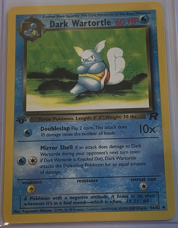 99-2000 Pokemon TCG Team Rocket 1st Edition Dark Wartortle #46/82 EX-NM