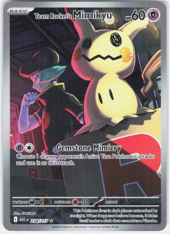 Pokemon Team Rocket’s Mimikyu ME: Ascended Heroes IR Holo 238/217 NM