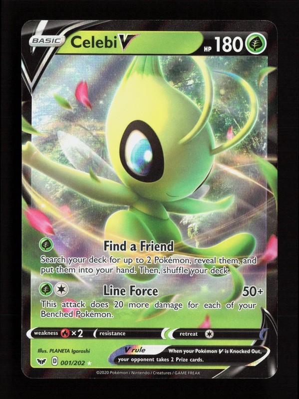 Celebi V Ultra Rare SWSH01: Sword & Shield Base Set 001/202 NM