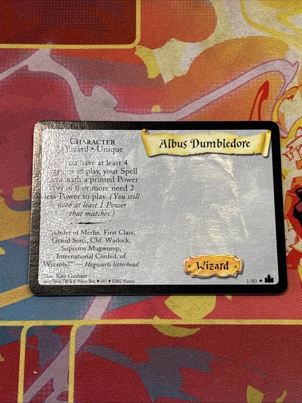 UNPLAYED Harry Potter TCG Albus Dumbledore Holo Grail 1/80 Adventures At Hogwart