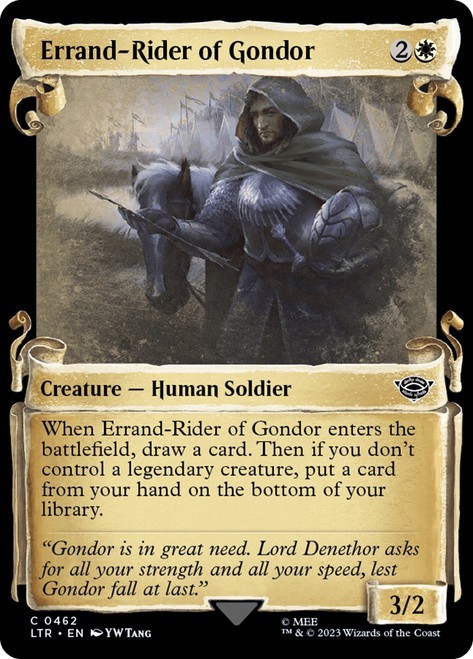 Errand-Rider of Gondor 462 LTR Human Soldier White Draw YW Tang Foil 2023 MTG EN