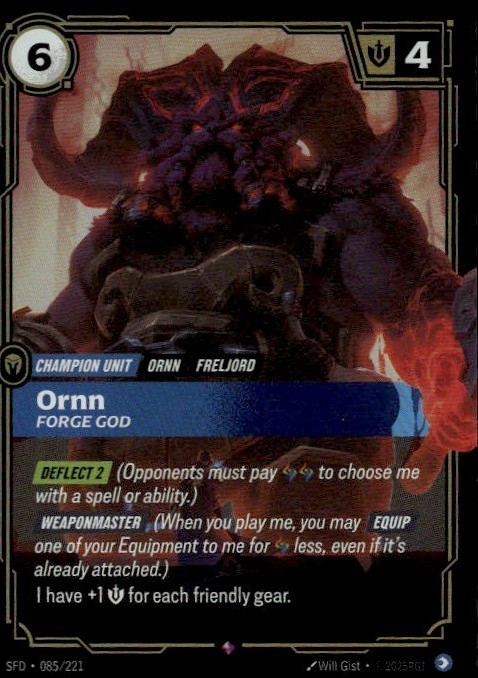 Ornn – Forge God Rare SFD Spiritforged 085/221