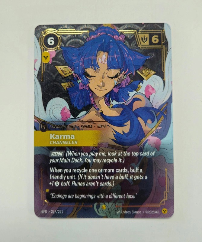 Riftbound Spiritforged Karma Channeler 237/221 Overnumber Epic Foil Alt Art