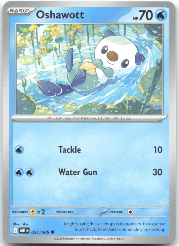 Oshawott 021/086 Common White Flare Pokemon Near Mint