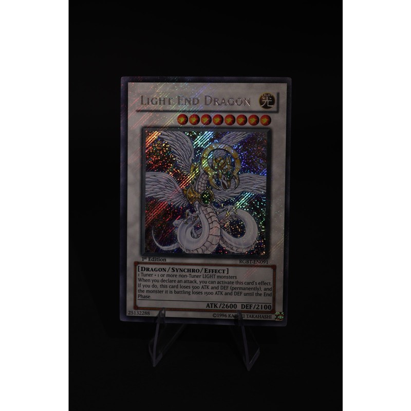 Light End Dragon (RGBT-EN091) – 1st Edition Secret Rare (LP) Misprint Holobleed