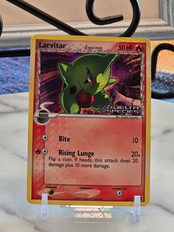 Pokemon TCG Larvitar (Delta Species) 73/113 Delta Species Reverse Holo HP