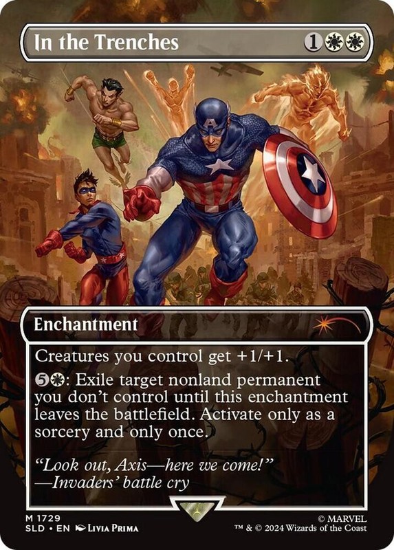 In the Trenches – NM FOIL – MTG Secret lair Marvel Magic Captain