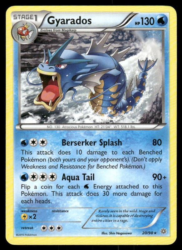 2015 Pokemon Gyarados Rare Ancient Origins 20/98 DMG