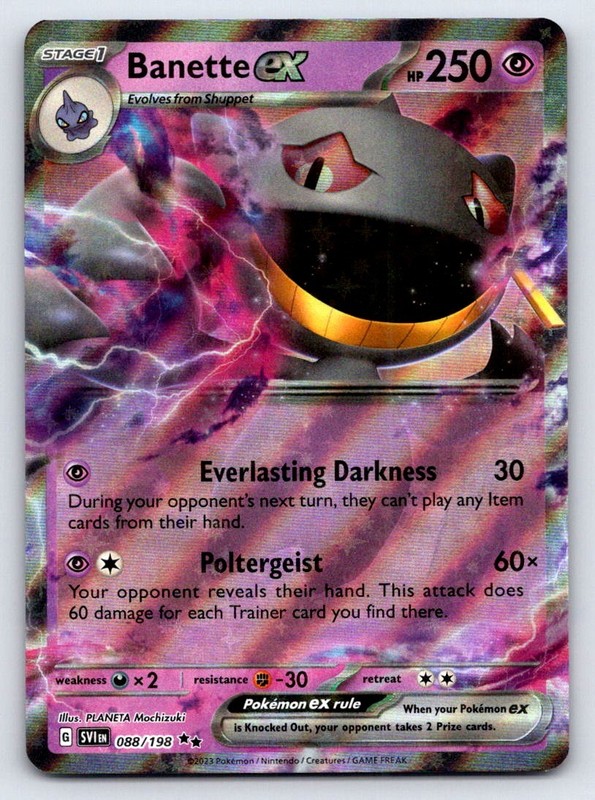 Banette ex 088/198 Double Rare Scarlet & Violet Pokemon Near Mint