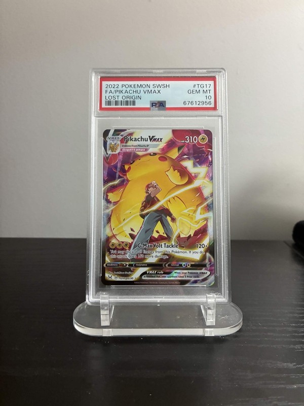 2022 POKEMON SWORD & SHIELD LOST ORIGIN #TG17 FULL ART PIKACHU VMAX PSA 10