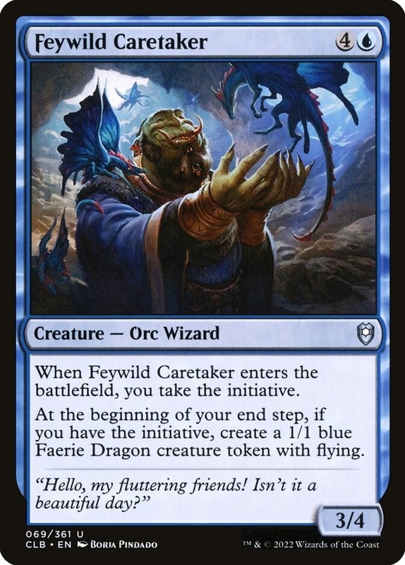 Feywild Caretaker 69 CLB Baldur’s Gate MTG Blue Orc Wizard Uncommon Pindado NM