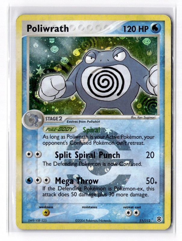Poliwrath Holo Rare FireRed & LeafGreen 11/112 HP